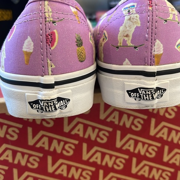 Vans Shoes Pool Vibes Pink Dogs Ice-cream Sneakers Size Womens 8 /Mens 6.5 - Picture 8 of 9